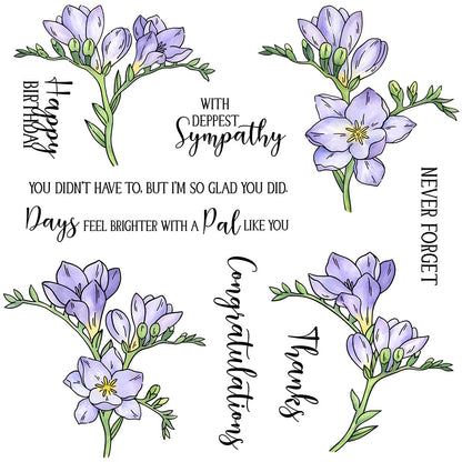 Pretty Freesia Dies & Stamps Set
