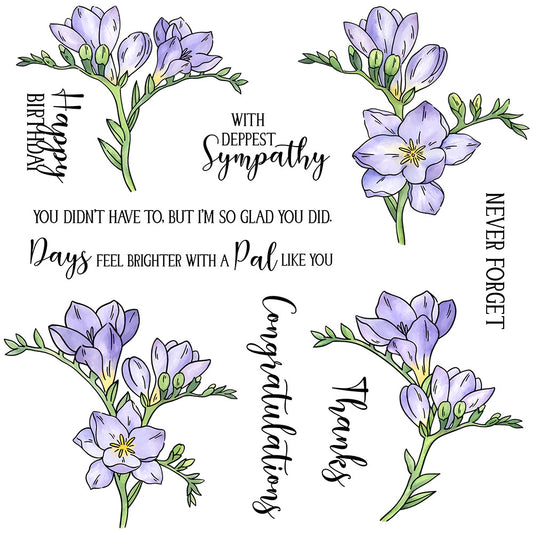 Pretty Freesia Dies & Stamps Set