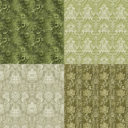 24PCS 6" Green Lace Scrapbook Paper & Cardstock