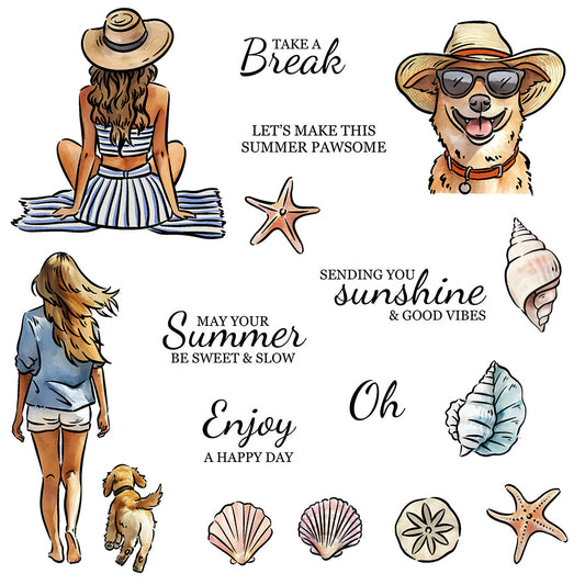 Summer Beach Clear Stamps
