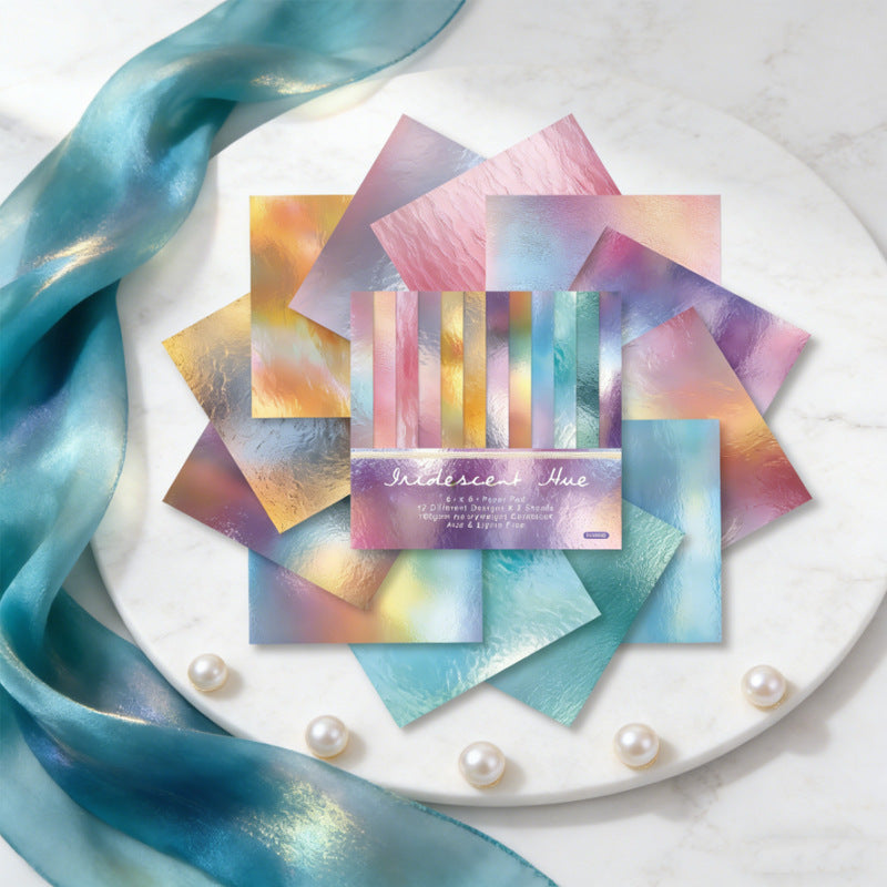 24PCS 6" Iridescent Hue Scrapbook Paper & Cardstock