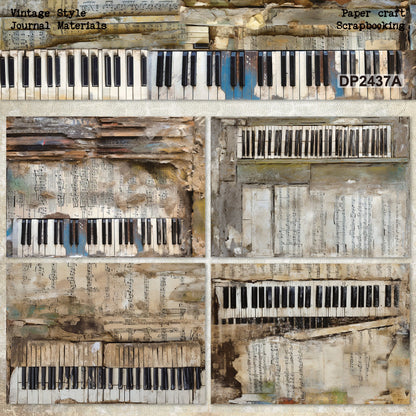 A5 Vintage Piano Journal Scrapbook Paper