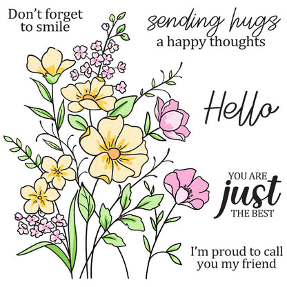 Spring Flowers Dies & Stamps Set