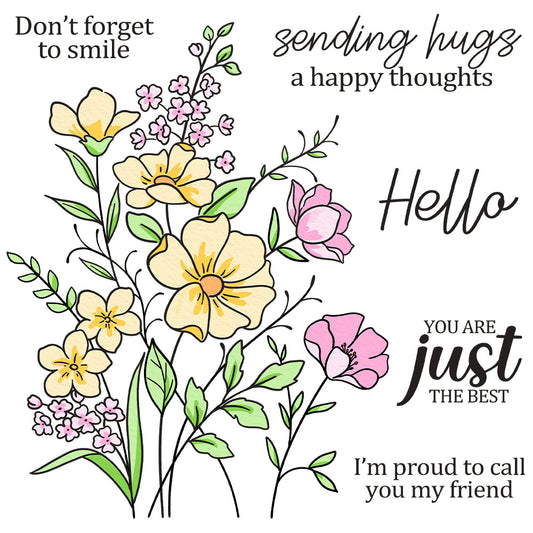 Spring Flowers Dies & Stamps Set