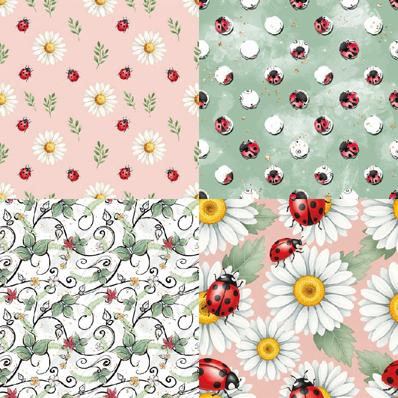 24PCS 6" Ladybug Charm Scrapbook Paper & Cardstock