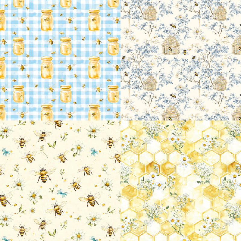 24PCS 6" Bee Check Scrapbook Paper & Cardstock