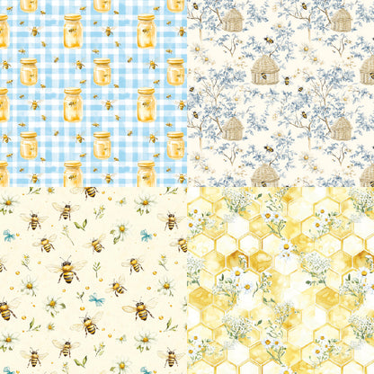 24PCS 6" Bee Check Scrapbook Paper & Cardstock