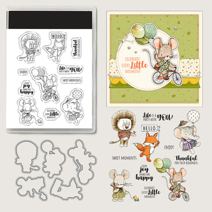 Cute Animals Dies & Stamps Set