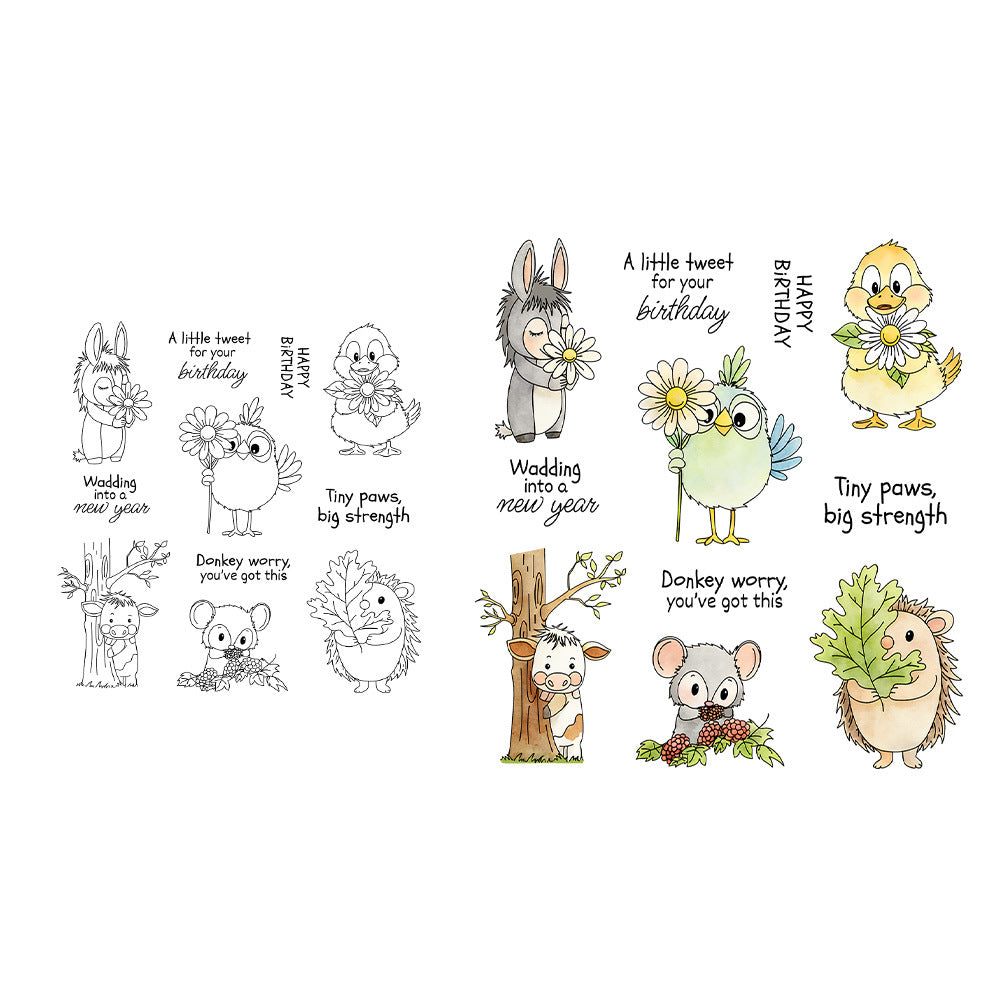 Six Adorable Animals Clear Stamps