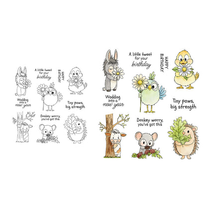 Six Adorable Animals Clear Stamps