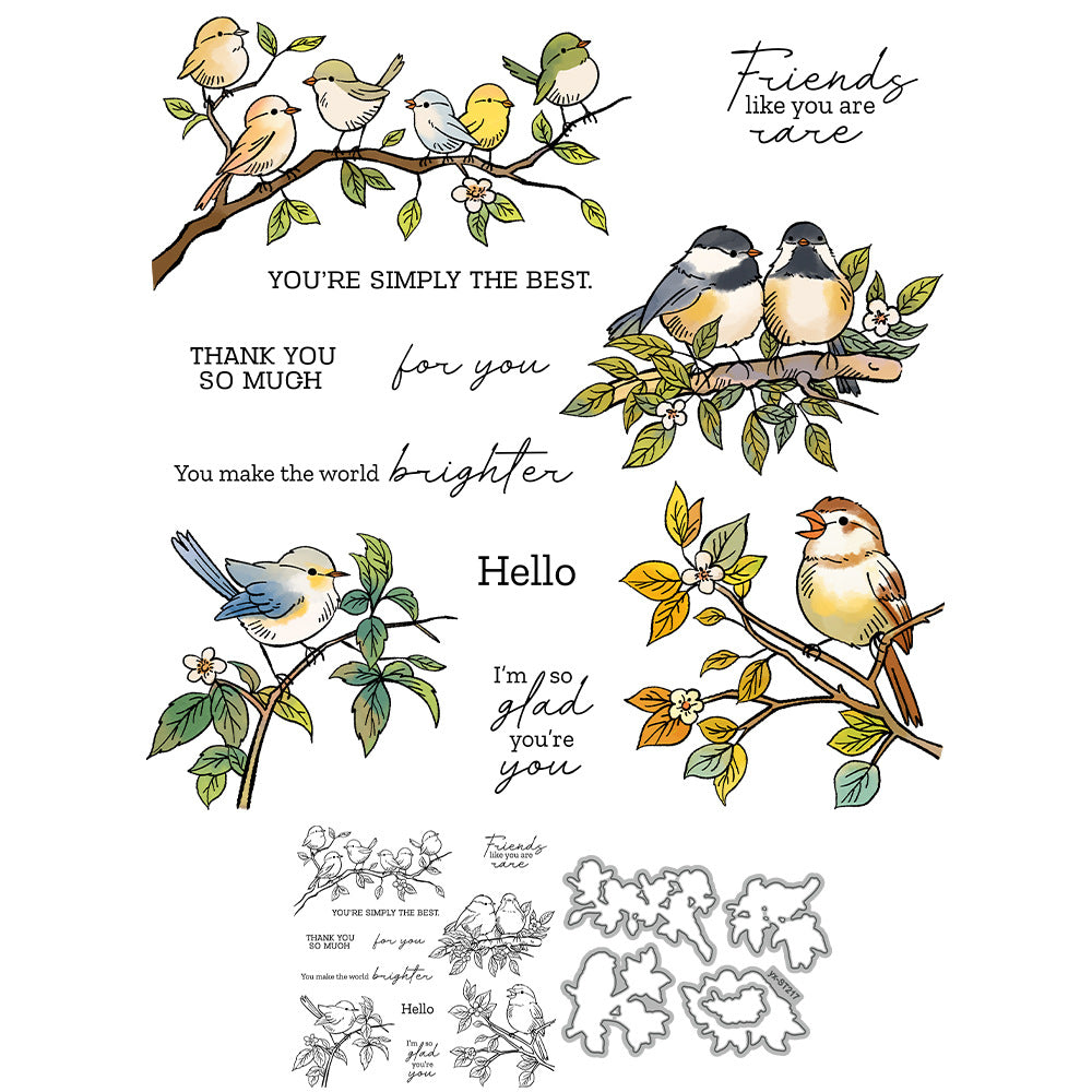 Birds On The Branches Dies & Stamps Set