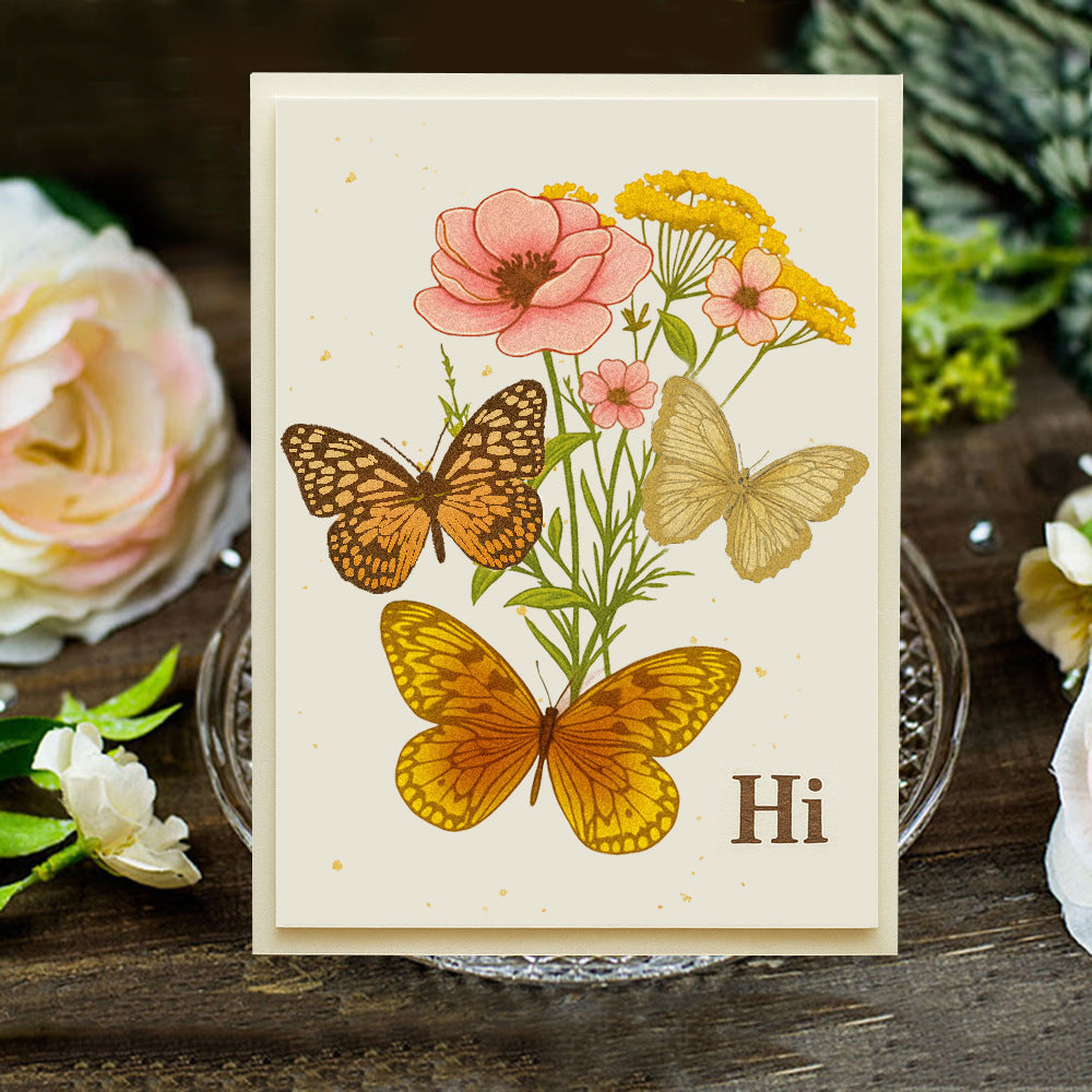 Butterflies and Flowers DIY Scrapbook Clear Stamps