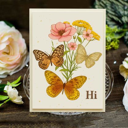 Butterflies and Flowers DIY Scrapbook Clear Stamps