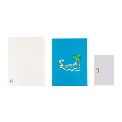 3D Creative Beach Vacation Pop-Up Greeting Card