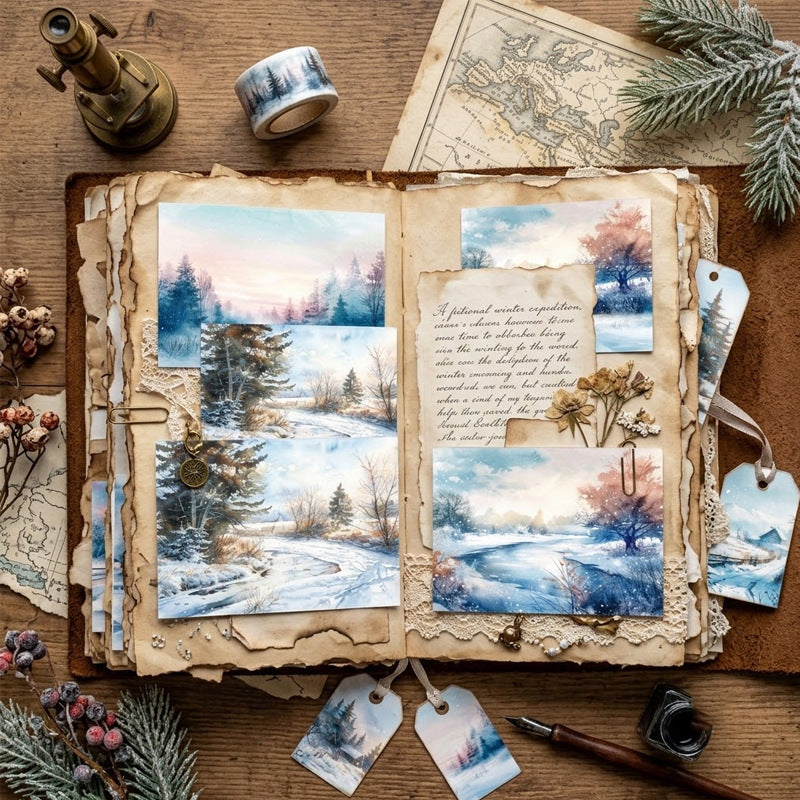 A5 Frozen Snowy World Journal Scrapbook Paper