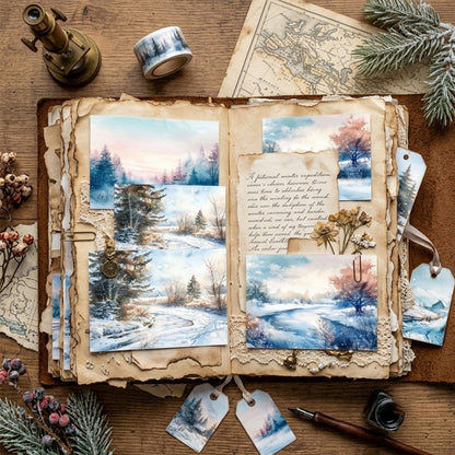 A5 Frozen Snowy World Journal Scrapbook Paper