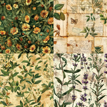 24PCS 6" Verdant Whispers Scrapbook Paper & Cardstock