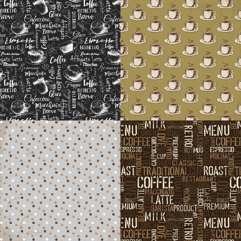 24PCS 6" Retro Coffee Scrapbook Paper & Cardstock