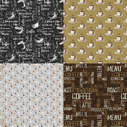 24PCS 6" Retro Coffee Scrapbook Paper & Cardstock