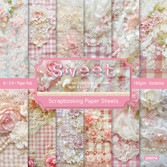 24PCS 6" Sweet Scrapbook Paper & Cardstock