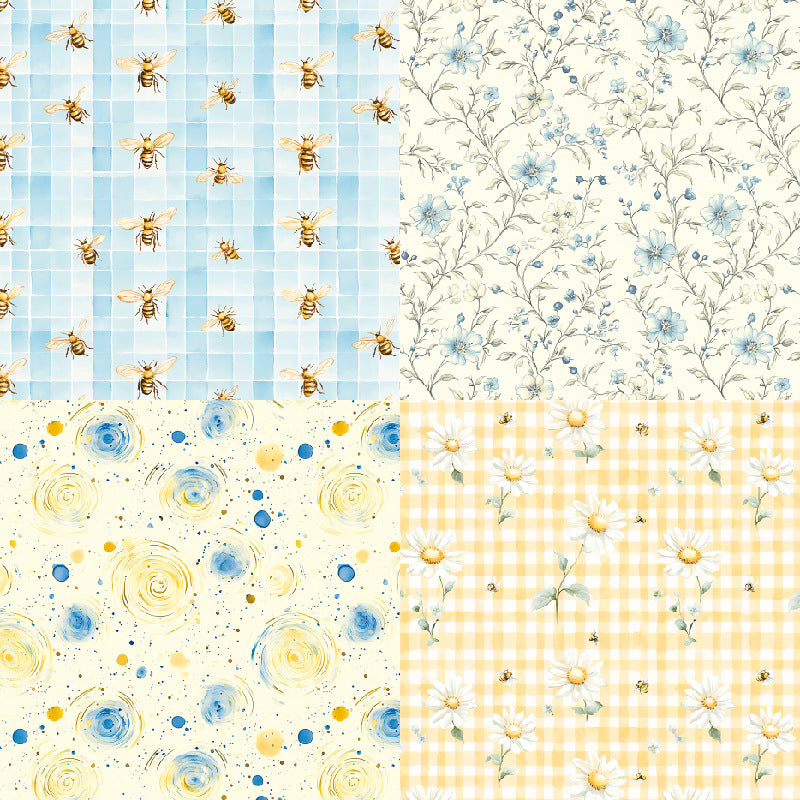 24PCS 6" Bee Check Scrapbook Paper & Cardstock