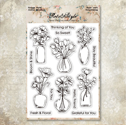 Retro DIY Decorative Journal Clear Stamps