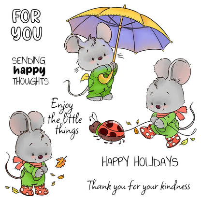 Cartoon Little Mouse Dies & Stamps Set