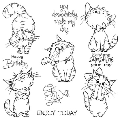 Cute Kitty Cats Dies & Stamps Set