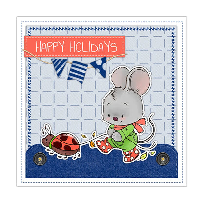 Cartoon Little Mouse Dies & Stamps Set