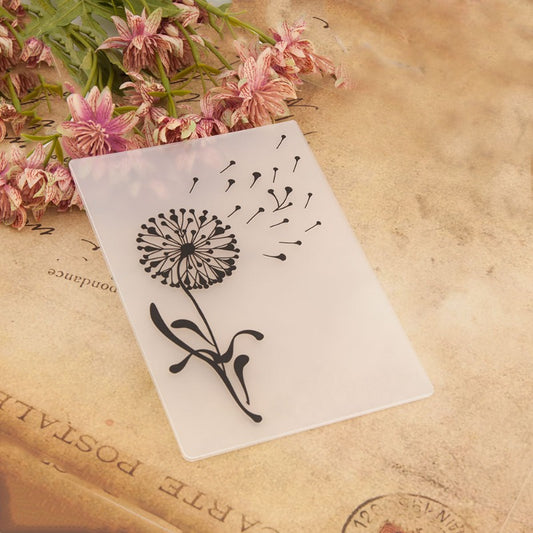 Dandelion DIY Plastic Embossing Folder