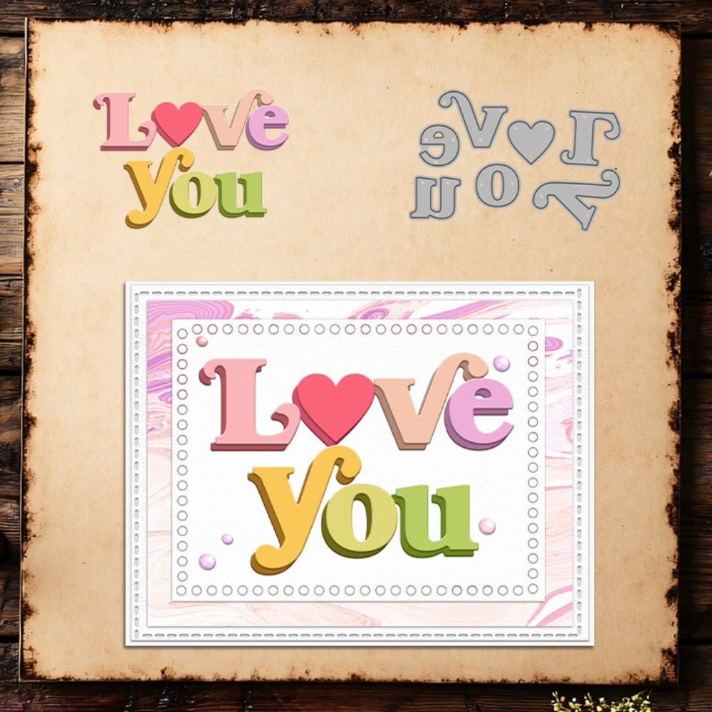 "Love You" Words Metal Cutting Dies