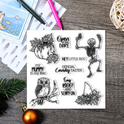 Halloween Skull Pumpkin Dies & Stamps Set