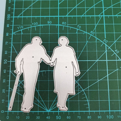 Elderly Couple Walking Metal Cutting Dies