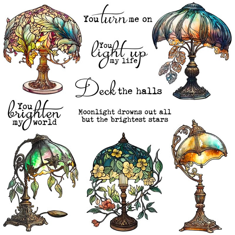 Retro Ornate Table Lamps Dies & Stamps Set