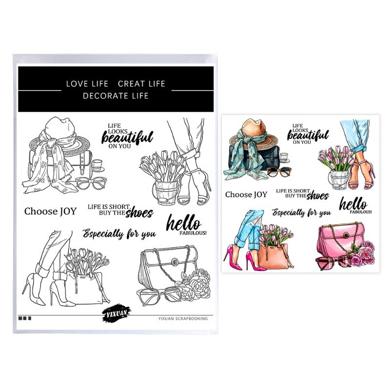 Fashion Lady Dressup Clear Stamps