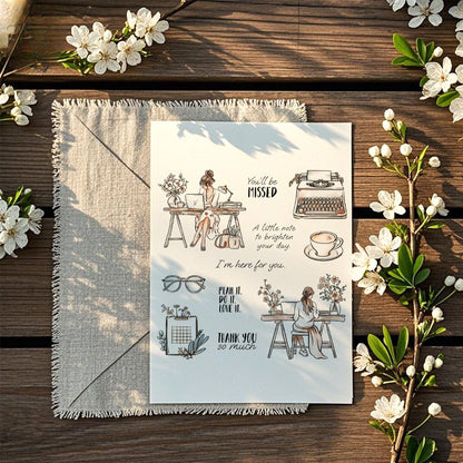 Office Girl Clear Stamps