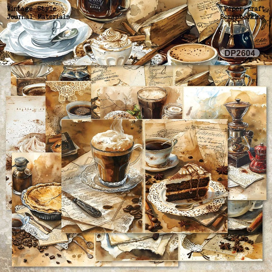 A5 Vintage Coffee Journal Scrapbook Paper