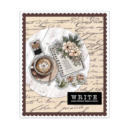 Coffee Time Books & Roses Clear Stamps