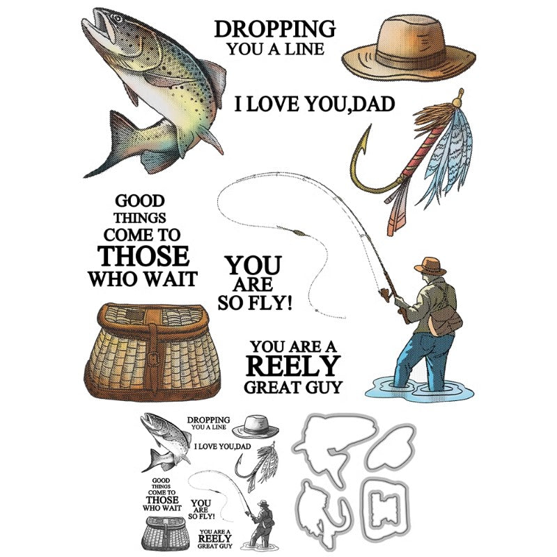 Summer Fishing Dies & Stamps Set