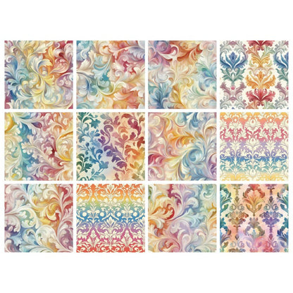 24PCS 6" Damask Scrapbook Paper & Cardstock