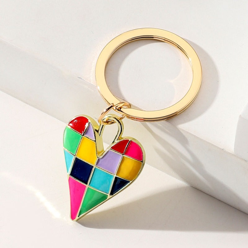 Checkerboard Love Keychain