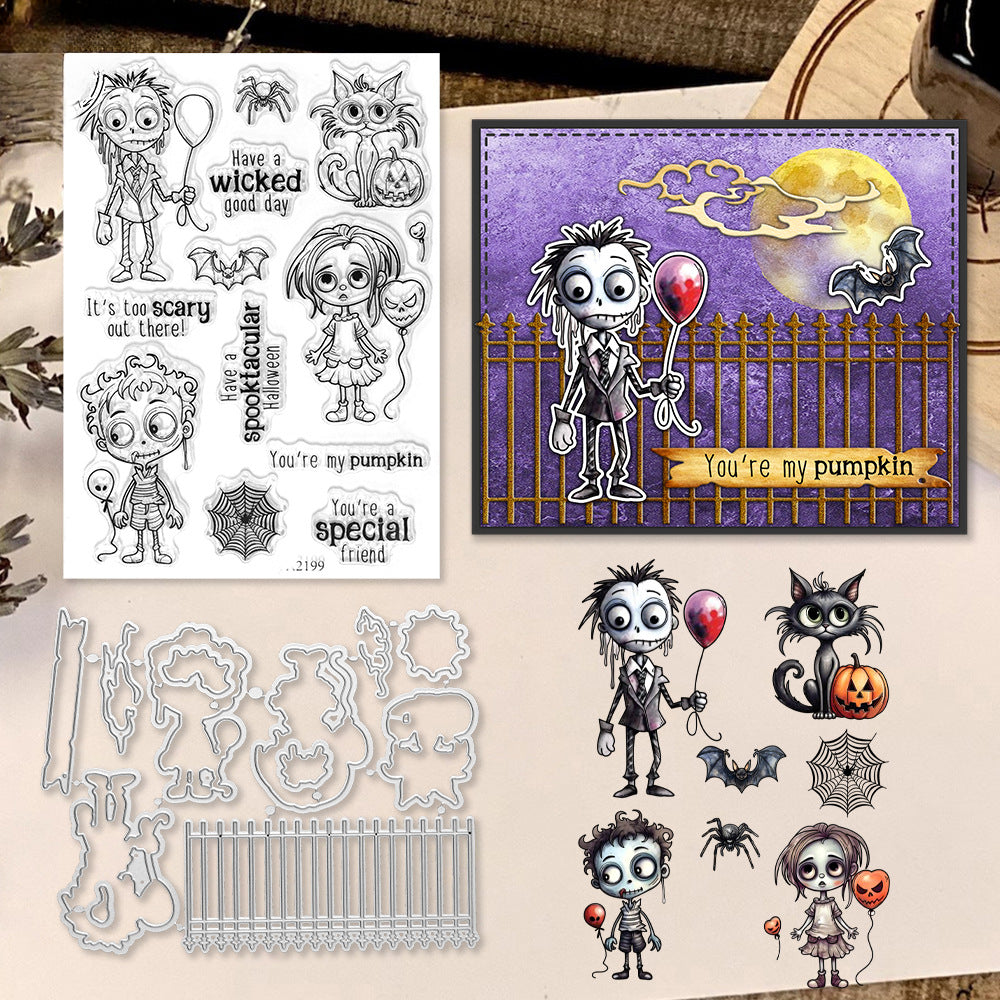 Halloween Theme Dies & Stamps Set
