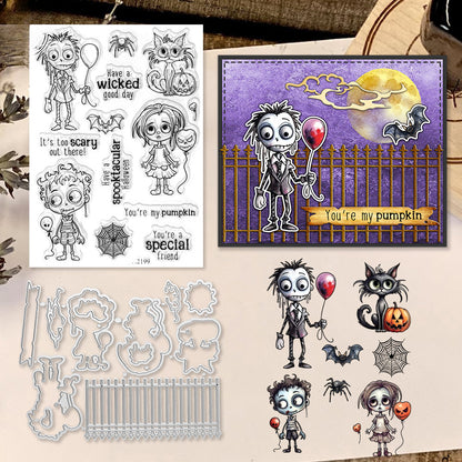 Halloween Theme Dies & Stamps Set