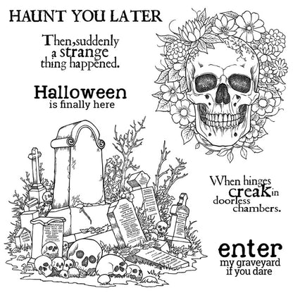 Halloween Skeleton Tomb Dies & Stamps Set