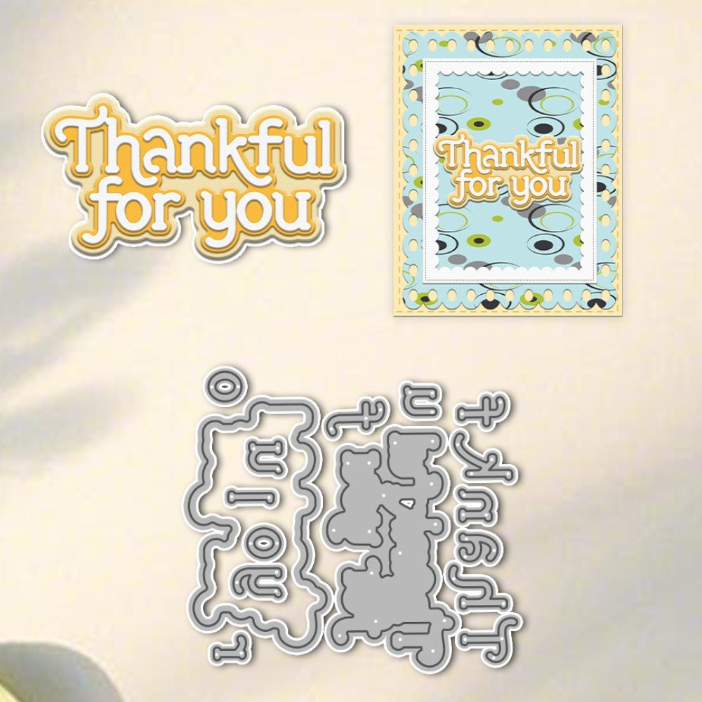 "Thankful For You" Words Metal Cutting Dies