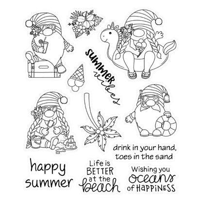 Summer Gnomes Beach Vacation Dies & Stamps Set