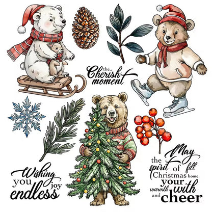 Christmas Polar Bear Clear Stamps