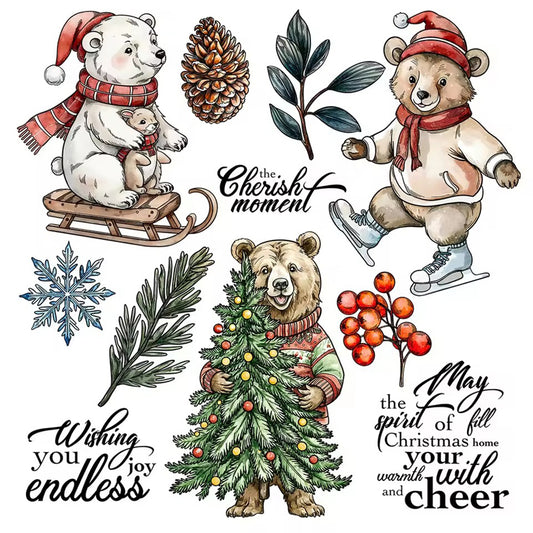Christmas Polar Bear Clear Stamps
