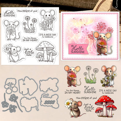 Mouse Mushroom Dies & Stamps Set