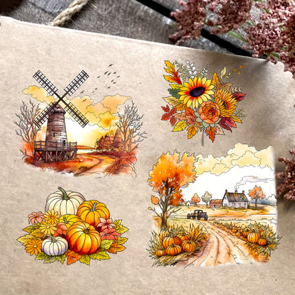 Autumn Pumpkins Windmill Clear Stamps